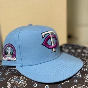 Minnesota twins fitted hat with purple bottom